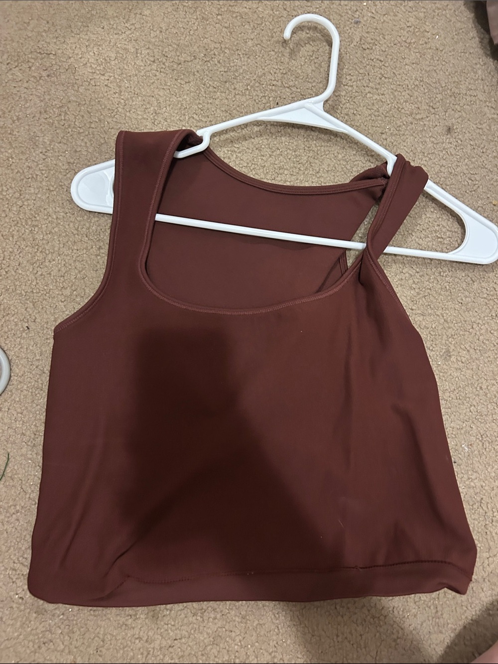 Women’s Square Neck Strap Tank Top - Brown